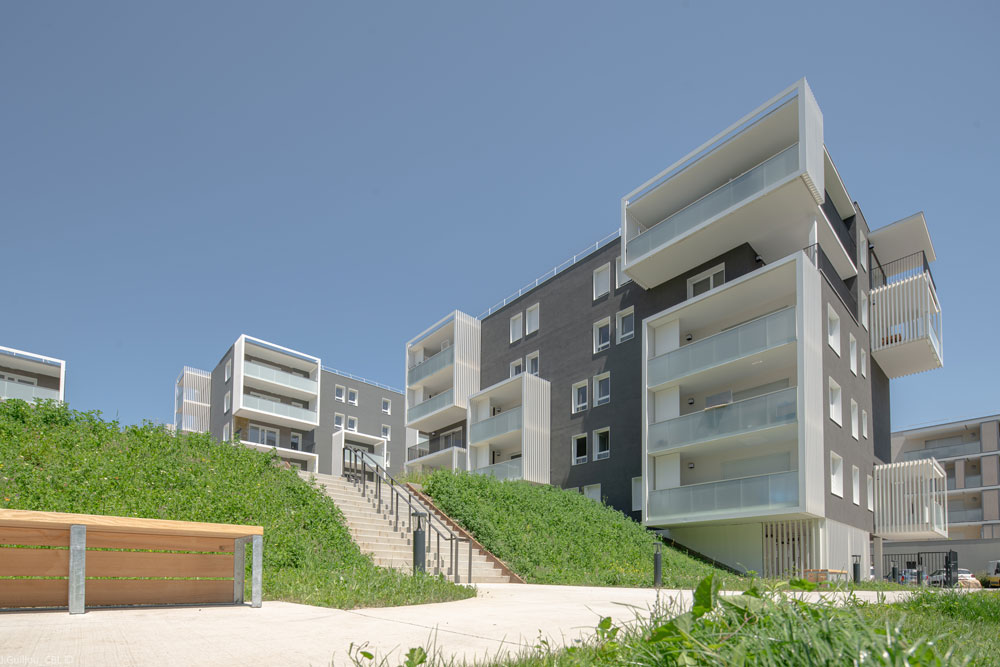 ÉcoQuartier Daudet, Saint-Martin d’Hères
100 logements.
Architectes : Atelier A, Aktis, Arcane
Une réalisation Cogedim